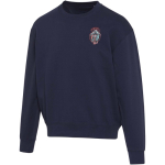 Felpa oversize a girocollo in cotone eco 280 g/m2 Elevate color blu mare vista con stampa serigrafica