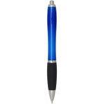 Penna a scatto in plastica riciclata con impugnatura morbida e inchiostro nero color blu reale seconda vista posteriore