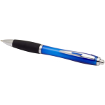 Penna a scatto in plastica riciclata con impugnatura morbida e inchiostro nero color blu reale seconda vista