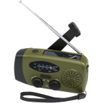 Radio di emergenza ecologica con ricarica solare e dinamo 1.200 mAh color verde militare