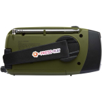 Radio di emergenza ecologica con ricarica solare e dinamo 1.200 mAh color verde militare