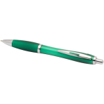 Penna a scatto in plastica riciclata con impugnatura, inchiostro nero color verde seconda vista