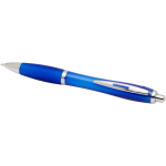 Penna a scatto in plastica riciclata con impugnatura, inchiostro nero color blu reale seconda vista