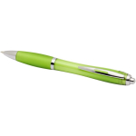 Penna a scatto in plastica riciclata con impugnatura, inchiostro nero color lime seconda vista