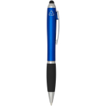 Penna a sfera a rotazione con pennino touch e impugnatura morbida, inchiostro blu color blu reale seconda vista con laterale