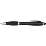 Penna a sfera a rotazione con pennino touch e impugnatura morbida, inchiostro nero color nero seconda vista frontale
