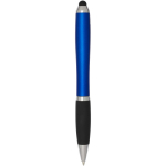 Penna a sfera a rotazione con pennino touch e impugnatura morbida, inchiostro nero color blu reale seconda vista posteriore