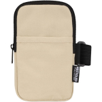 Borsa da fissare alle bottiglie idrorepellente con zip e velcro color marrone seconda vista frontale