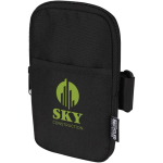 Borsa da fissare alle bottiglie idrorepellente con zip e velcro color nero vista con stampa in transfer