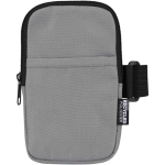 Borsa da fissare alle bottiglie idrorepellente con zip e velcro color grigio seconda vista frontale