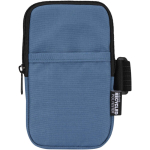 Borsa da fissare alle bottiglie idrorepellente con zip e velcro color blu bondi seconda vista frontale