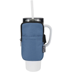Borsa da fissare alle bottiglie idrorepellente con zip e velcro color blu bondi terza vista