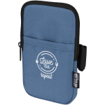 Borsa da fissare alle bottiglie idrorepellente con zip e velcro color blu bondi vista con stampa in transfer