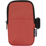 Borsa da fissare alle bottiglie idrorepellente con zip e velcro color mogano seconda vista frontale