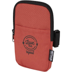 Borsa da fissare alle bottiglie idrorepellente con zip e velcro color mogano vista con stampa in transfer
