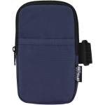 Borsa da fissare alle bottiglie idrorepellente con zip e velcro color blu mare seconda vista frontale