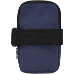 Borsa da fissare alle bottiglie idrorepellente con zip e velcro color blu mare seconda vista posteriore
