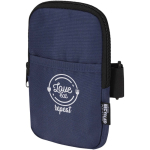 Borsa da fissare alle bottiglie idrorepellente con zip e velcro color blu mare vista con stampa in transfer