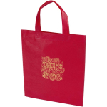 Mini borsa riciclata in tessuto non tessuto termosaldato 3L color rosso vista con stampa serigrafica