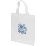 Mini borsa riciclata in tessuto non tessuto termosaldato 3L color bianco vista con stampa serigrafica