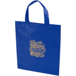 Mini borsa riciclata in tessuto non tessuto termosaldato 3L color blu reale vista con stampa serigrafica