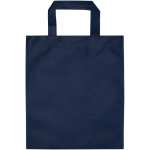 Mini borsa riciclata in tessuto non tessuto termosaldato 3L color blu mare seconda vista frontale