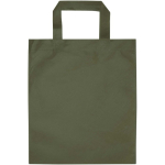 Mini borsa riciclata in tessuto non tessuto termosaldato 3L color verde scuro seconda vista frontale