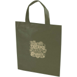 Mini borsa riciclata in tessuto non tessuto termosaldato 3L color verde scuro vista con stampa serigrafica