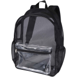 Zaino in rete riciclata trasparente con tasca frontale 18L color nero