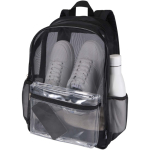 Zaino in rete riciclata trasparente con tasca frontale 18L color nero seconda vista