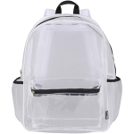 Zaino in rete riciclata trasparente con tasca frontale 18L color bianco seconda vista frontale