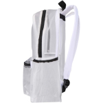 Zaino in rete riciclata trasparente con tasca frontale 18L color bianco vista laterale