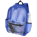 Zaino in rete riciclata trasparente con tasca frontale 18L color blu reale seconda vista