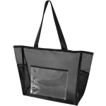 Borsa tote trasparente in rete riciclata con cerniera 23L color nero
