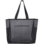Borsa tote trasparente in rete riciclata con cerniera 23L color nero seconda vista posteriore