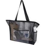 Borsa tote trasparente in rete riciclata con cerniera 23L color nero seconda vista