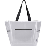 Borsa tote trasparente in rete riciclata con cerniera 23L color bianco seconda vista frontale