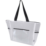 Borsa tote trasparente in rete riciclata con cerniera 23L color bianco