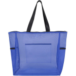 Borsa tote trasparente in rete riciclata con cerniera 23L color blu reale seconda vista posteriore