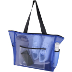 Borsa tote trasparente in rete riciclata con cerniera 23L color blu reale seconda vista