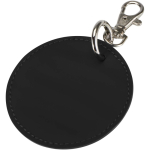 Portachiavi rotondo in pelle sintetica riciclata con anello integrato color nero