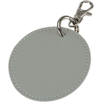 Portachiavi rotondo in pelle sintetica riciclata con anello integrato color grigio