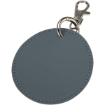 Portachiavi rotondo in pelle sintetica riciclata con anello integrato color blu bondi