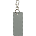 Portachiavi rettangolare in pelle sintetica riciclata con anello color grigio seconda vista frontale