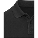 Polo uomo a maniche corte in piqué prelavato 200 g/m² Elevate color nero vista dettaglio 1