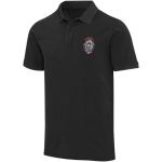 Polo uomo a maniche corte in piqué prelavato 200 g/m² Elevate color nero vista con stampa serigrafica