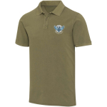 Polo uomo a maniche corte in piqué prelavato 200 g/m² Elevate color verde scuro vista con stampa serigrafica