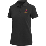 Polo da donna a maniche corte in piqué prelavato e preristretto 200 g/m2 Elevate color nero vista con stampa serigrafica