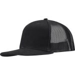 Cappellino a 6 pannelli in twill di cotone con visiera piatta 260 g/m2 color nero