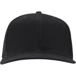 Cappellino a 6 pannelli in twill di cotone con visiera piatta 260 g/m2 color nero seconda vista frontale